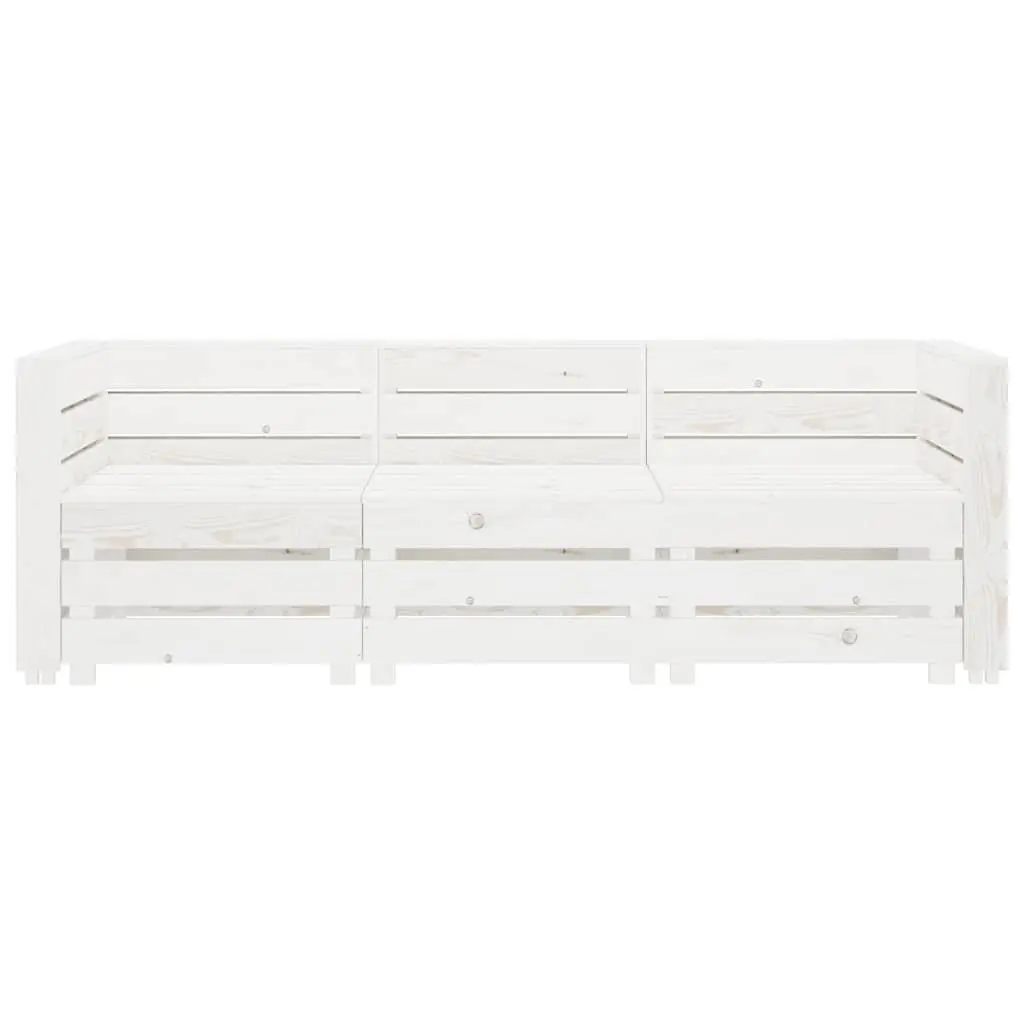 Wooden Pallet Sofa 3-Seater Garden Outdoor Patio Lounge Couch White