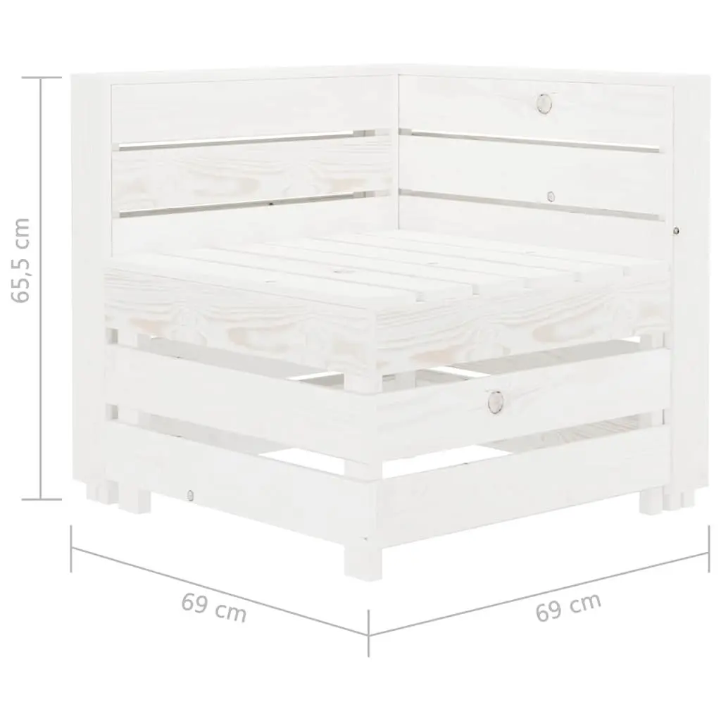 Wooden Pallet Sofa 3-Seater Garden Outdoor Patio Lounge Couch White