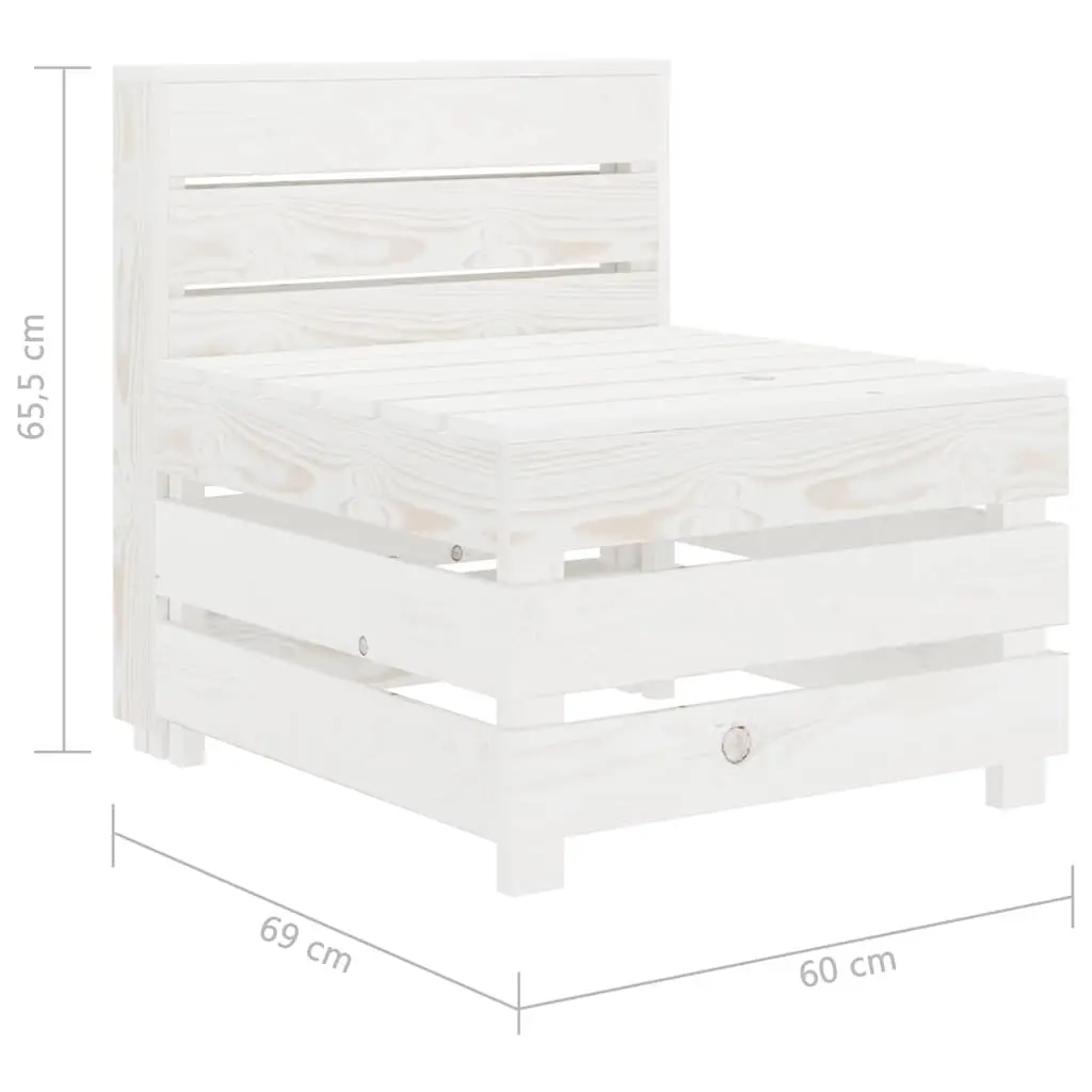 Wooden Pallet Sofa 3-Seater Garden Outdoor Patio Lounge Couch White