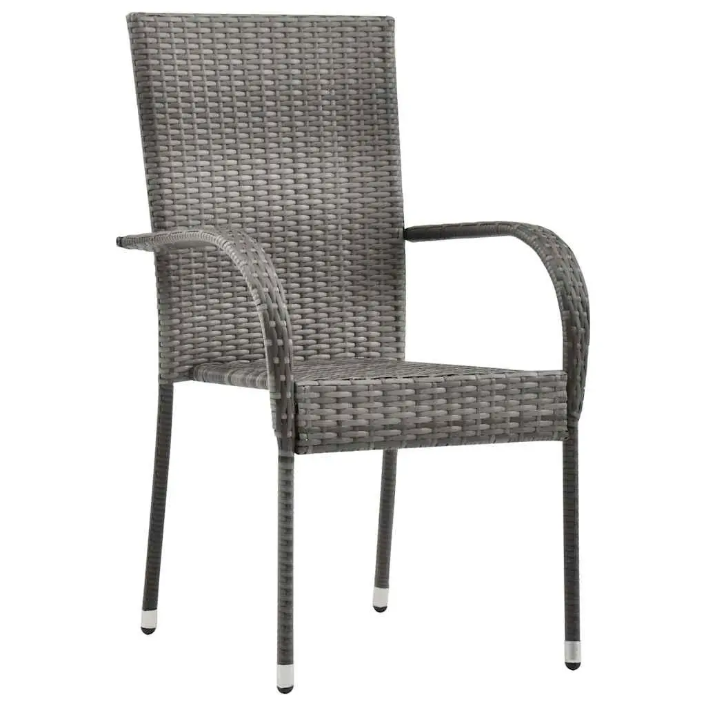 7 Piece Garden Dining Set with Steel Frame and Acacia Table