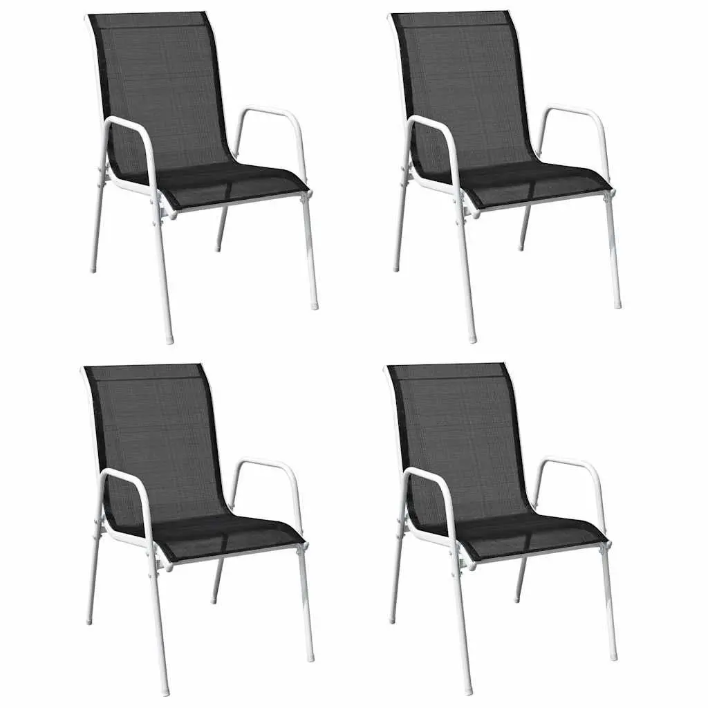 5 Piece Outdoor Dining Set with Black Chairs