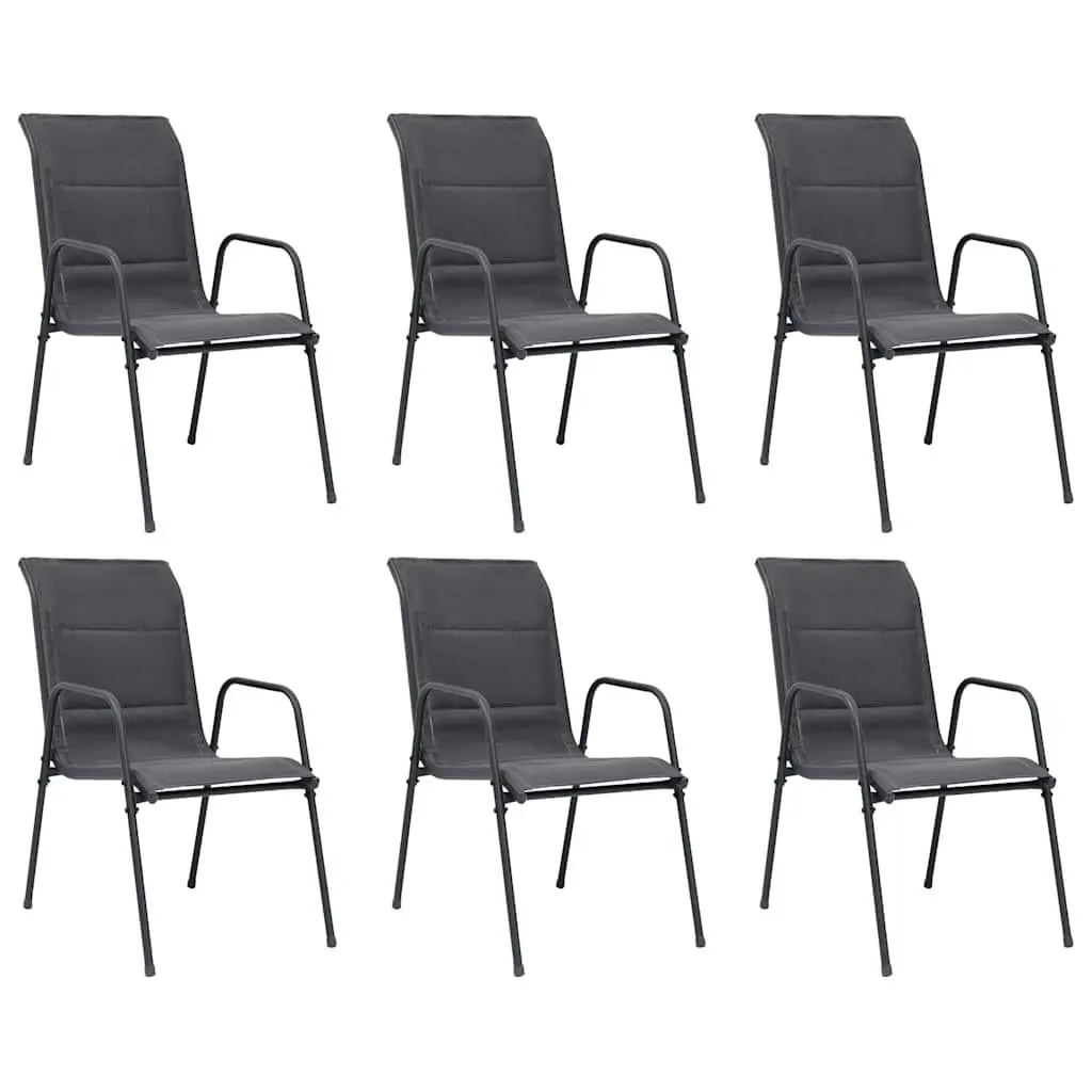 7-Piece Anthracite Outdoor Dining Set with Steel Frame