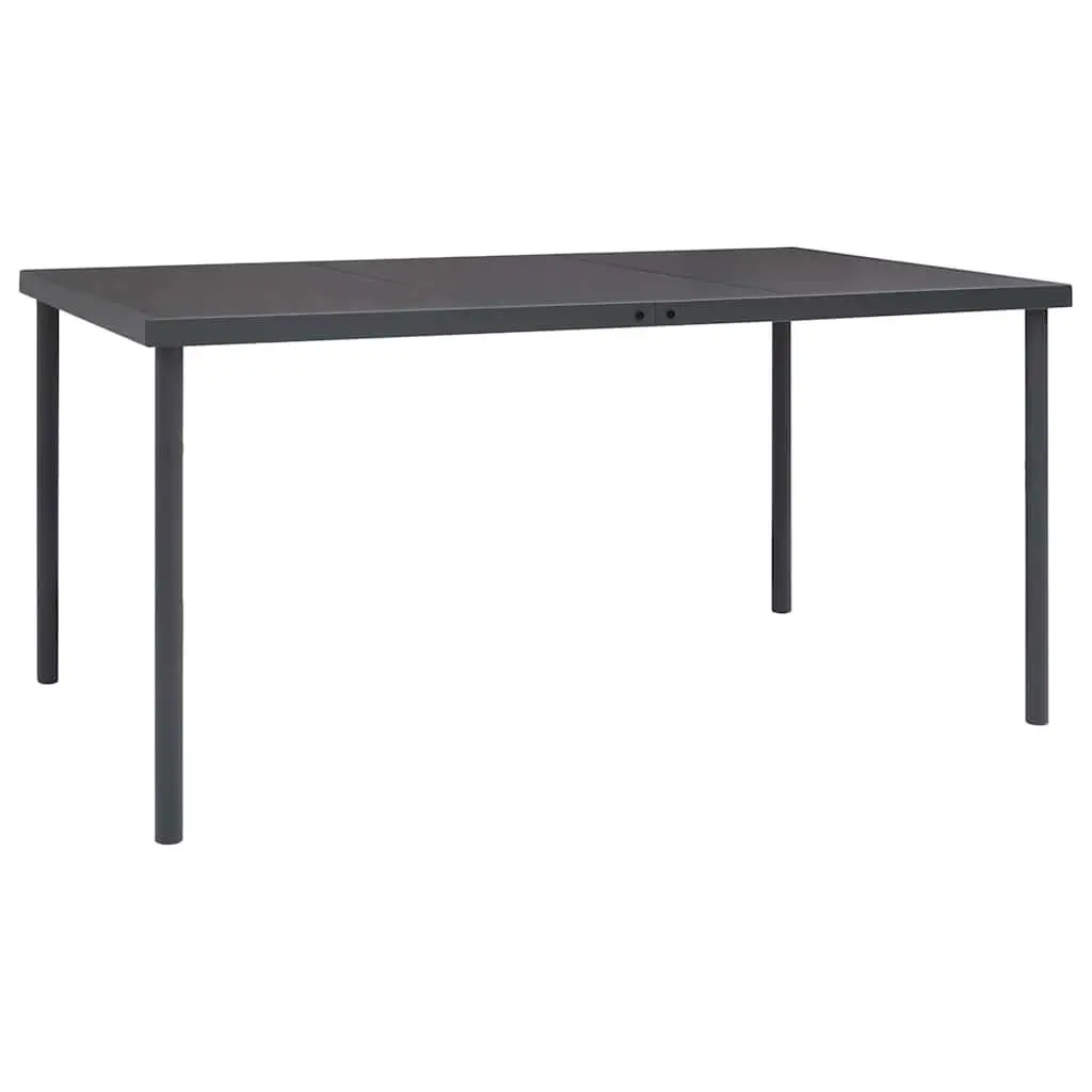 7-Piece Anthracite Outdoor Dining Set with Steel Frame