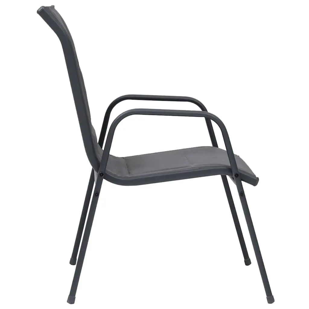 7-Piece Anthracite Outdoor Dining Set with Steel Frame