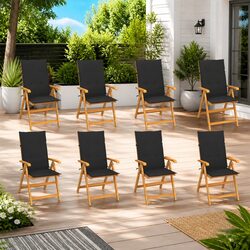 High-Quality Teak Wood Outdoor Reclining Chairs Set