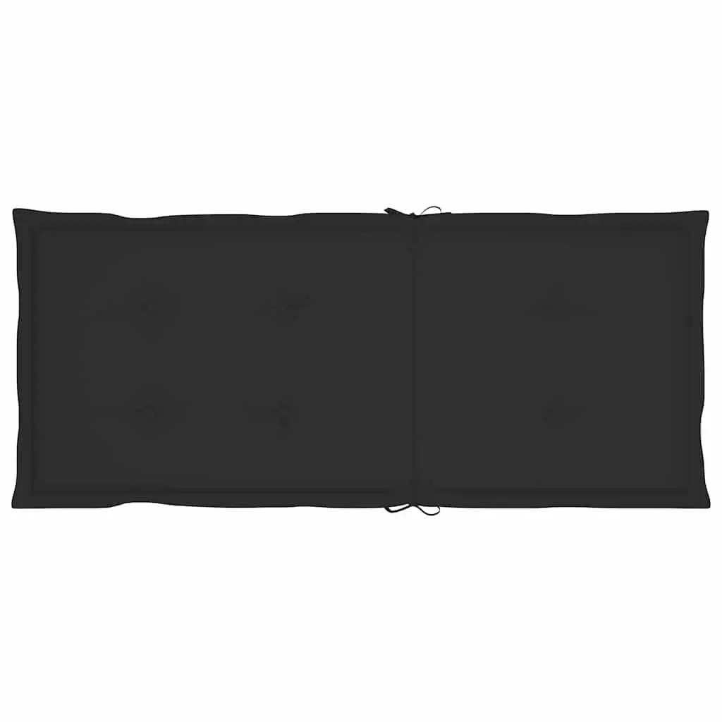 Reclining Garden Chairs Teak Wood 8 Pieces Black Cushions