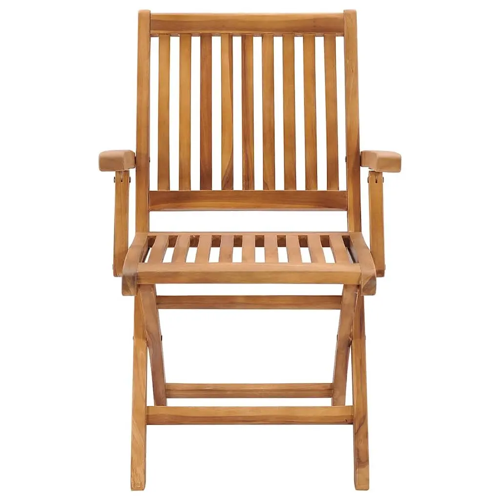 Folding Garden Chairs Set Solid Teak Wood Anthracite 6 Piece with Cushions