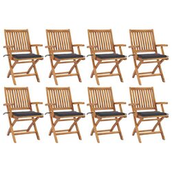 Durable 8-Piece Folding Garden Chair Set in Teak Wood