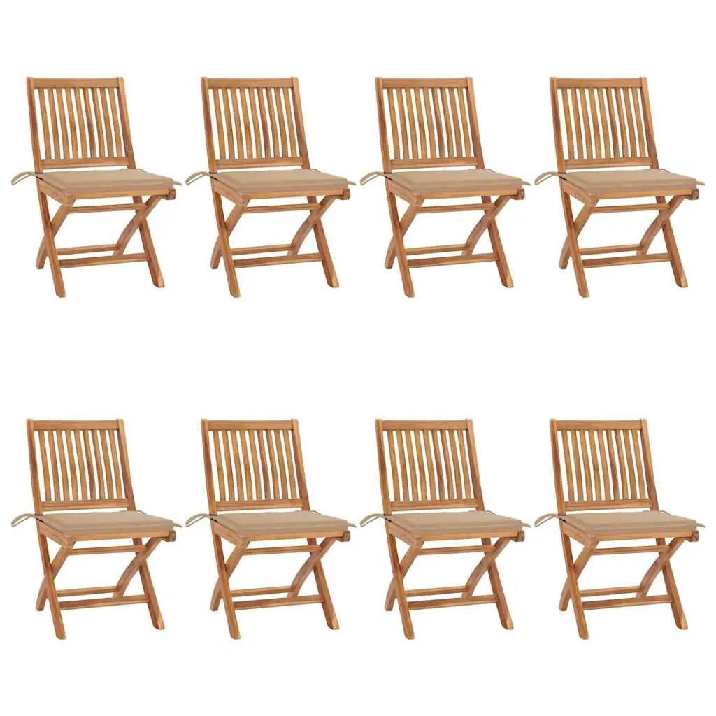 Outdoor Folding Garden Chair Set with Cushions
