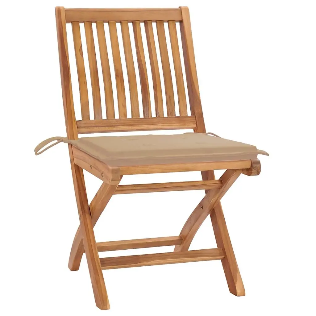 Outdoor Folding Garden Chair Set with Cushions
