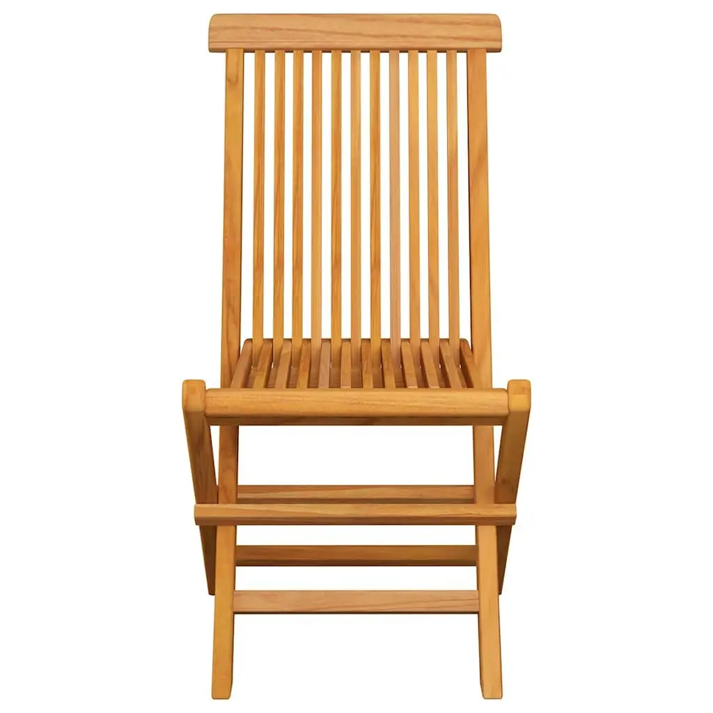 Folding Chairs Set Teak Wood 8 Piece Brown