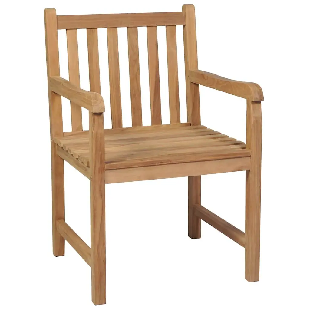 Set of 4 Solid Teak Outdoor Garden Chairs with Cushions
