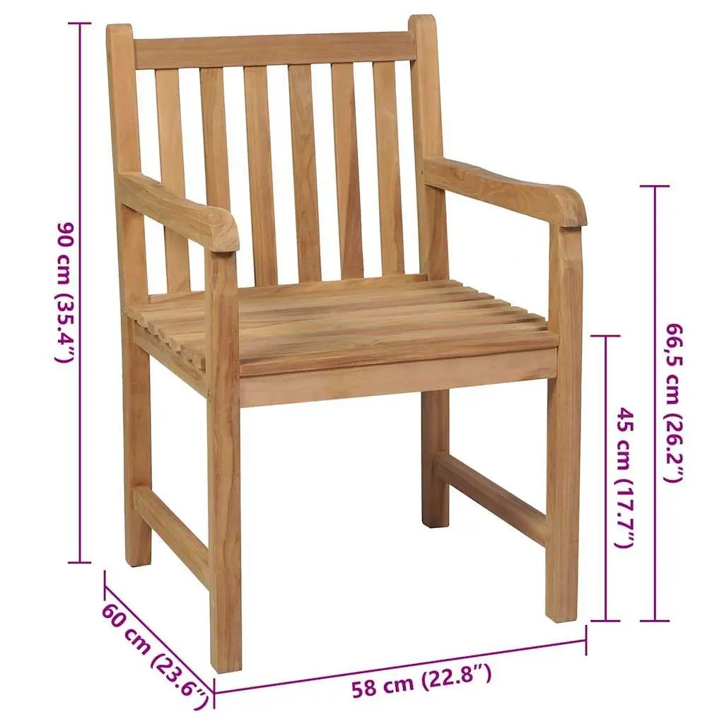6-Piece Outdoor Chair Set with Durable Teak Wood and Cushions