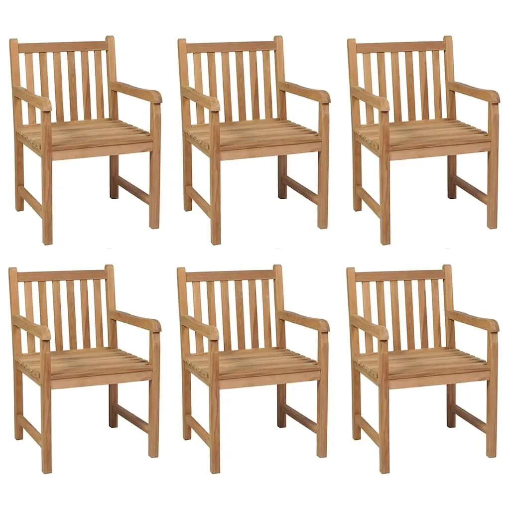 6-Piece Garden Chairs Set with Cream Cushions