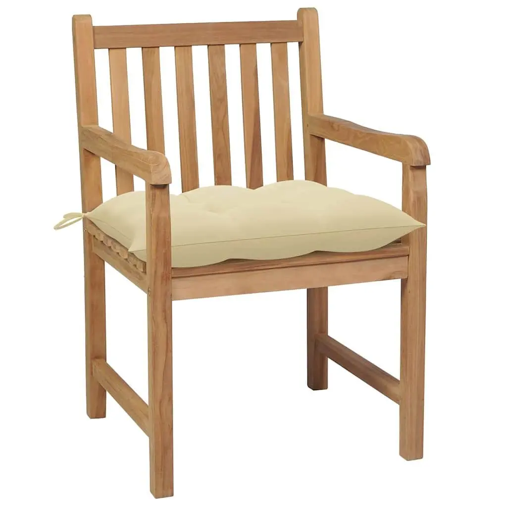 6-Piece Garden Chairs Set with Cream Cushions