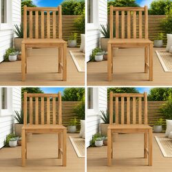 4-Piece Solid Teak Wood Outdoor Garden Chair Set