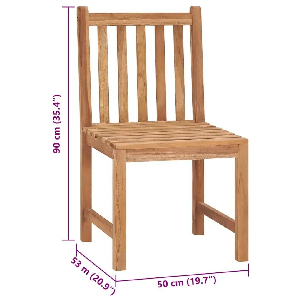 Outdoor Chairs Set Solid Teak Wood 4 Piece Anthracite with Cushions