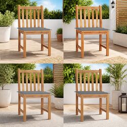4-Piece Grey Outdoor Garden Chairs with Cushions