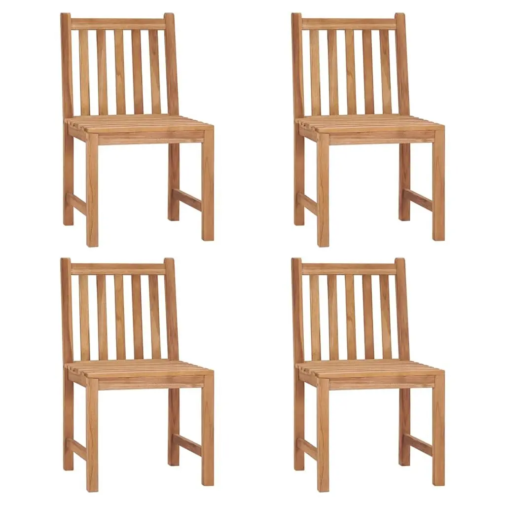Outdoor Garden Chairs Set Teak Wood Grey with Cushions 4 Piece