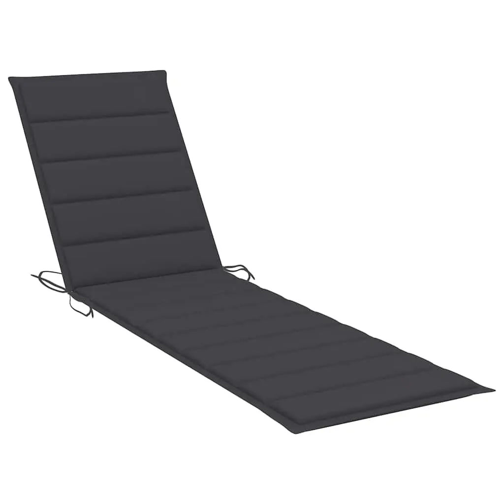 Sun Loungers Set 2 pcs with Side Table Adjustable Backrest Cushion Garden
