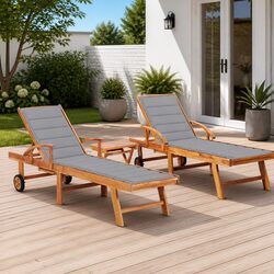 2-Piece Sun Lounger Set for Outdoor Relaxation