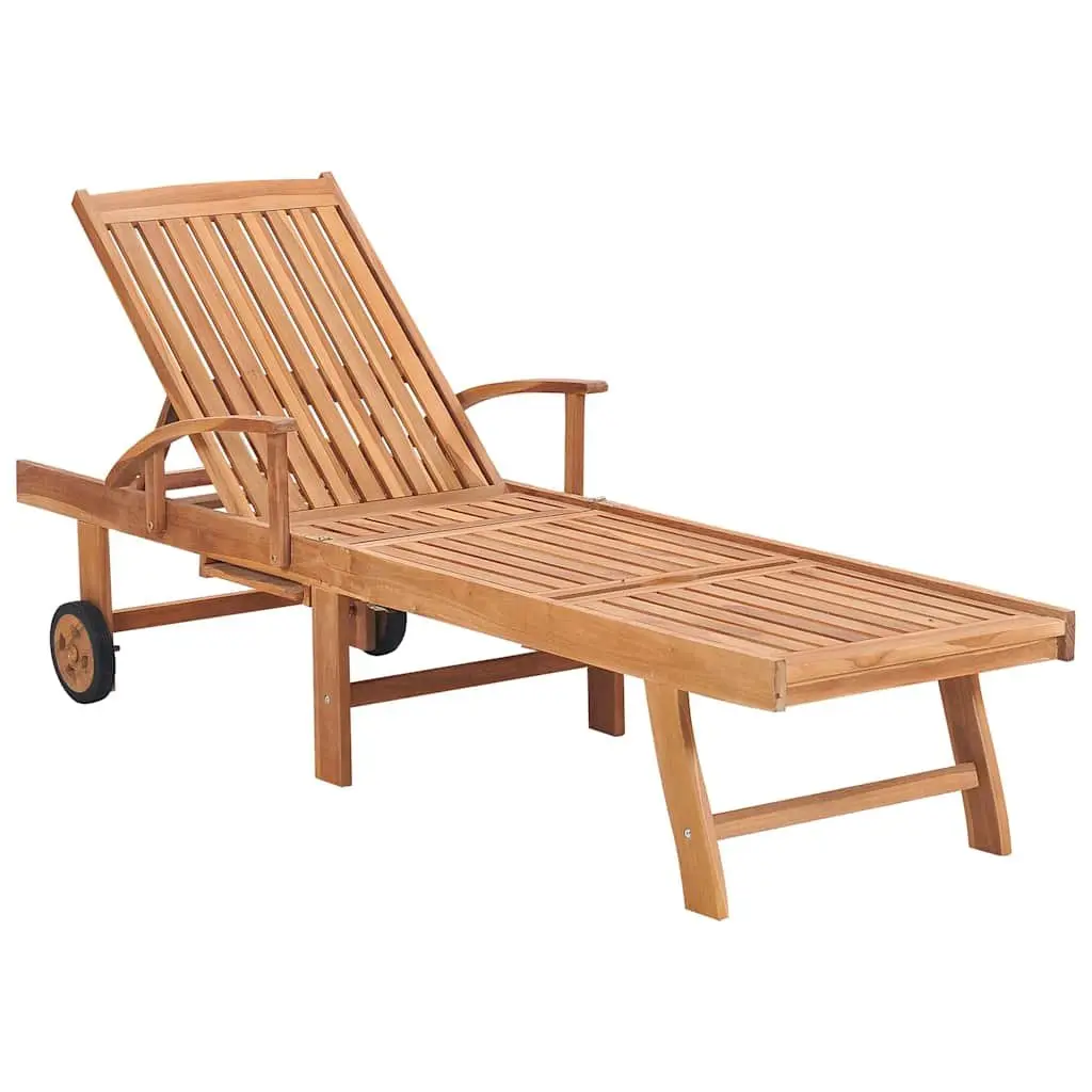Sun Lounger Set with Adjustable Backrest and Side Table