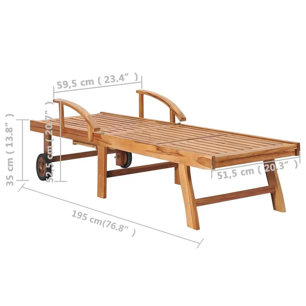 Sun Lounger Set with Adjustable Backrest and Side Table