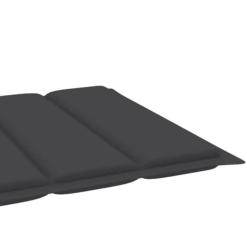 Sun Loungers 2 pcs Teak Wood Outdoor Daybed with Anthracite Cushion Adjustable
