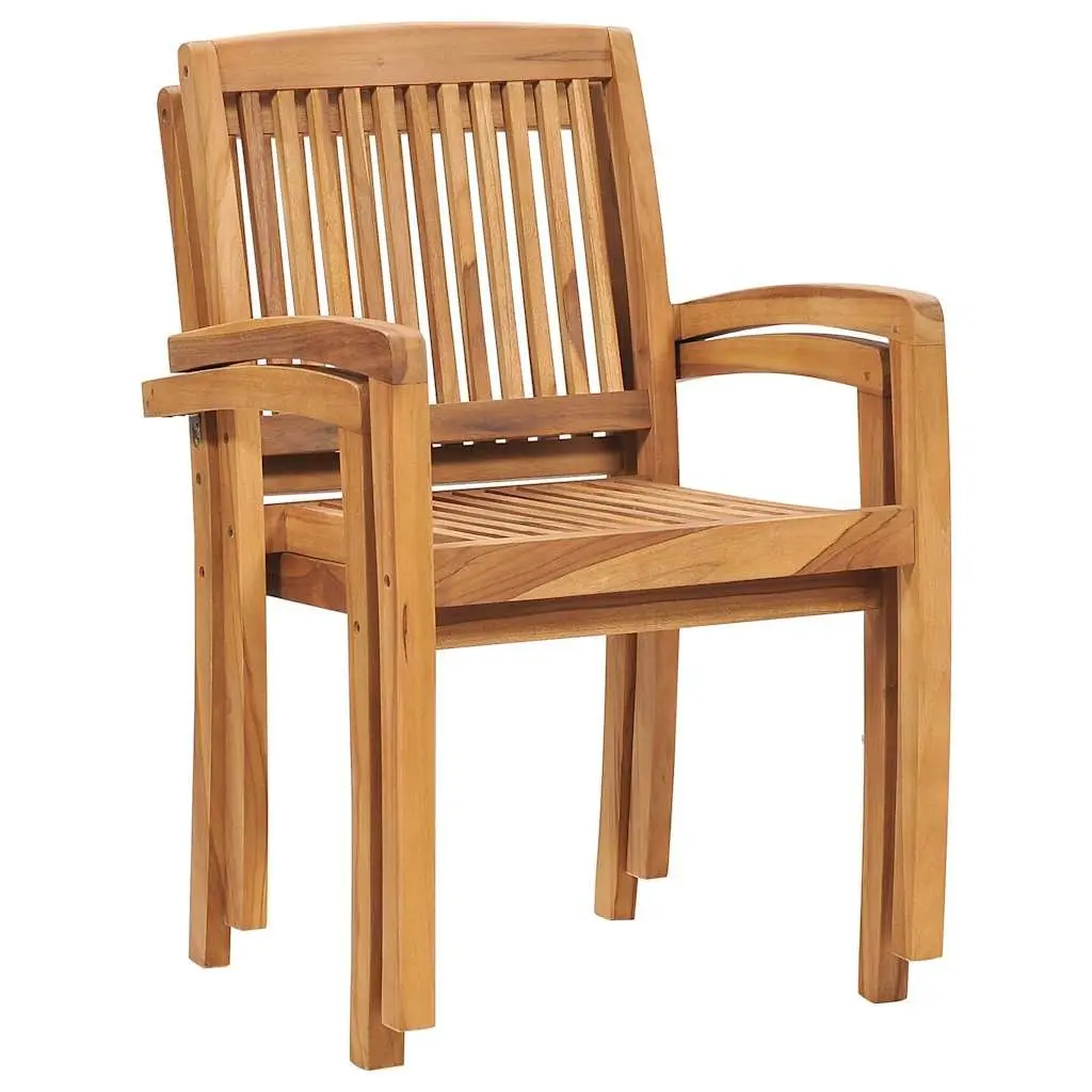 5 Piece Outdoor Dining Set Made of Solid Teak Wood