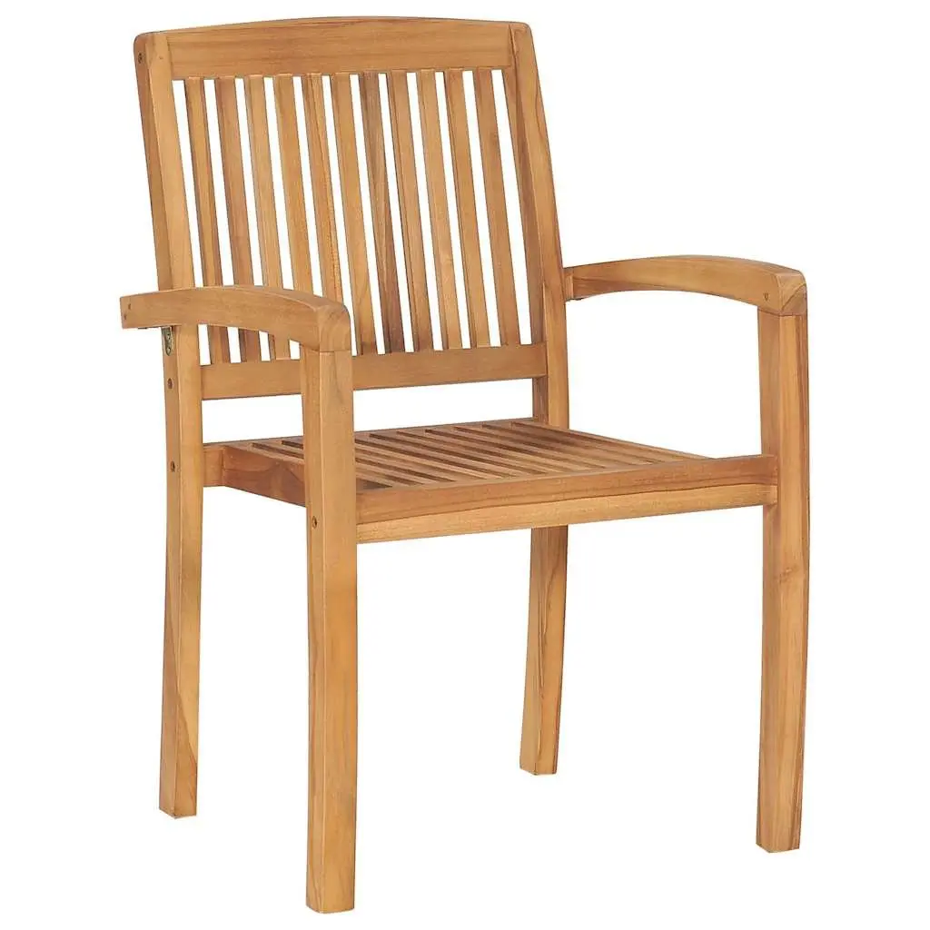 5 Piece Outdoor Dining Set Made of Solid Teak Wood
