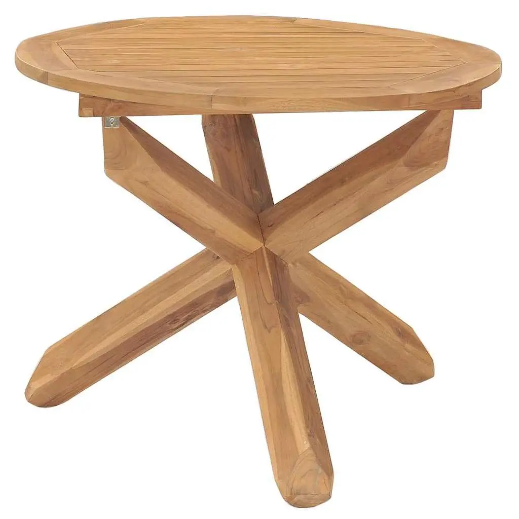 5 Piece Outdoor Dining Set Made of Solid Teak Wood