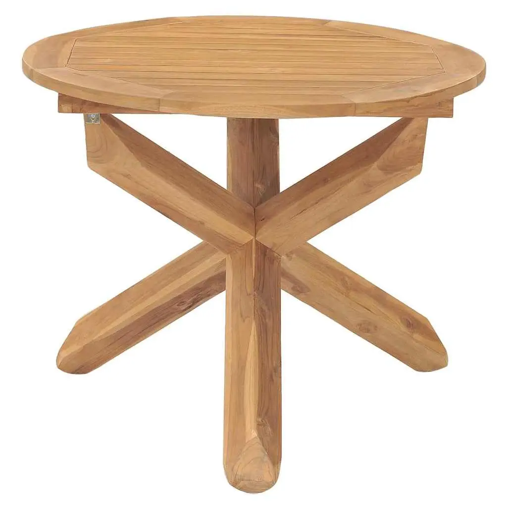 5 Piece Outdoor Dining Set Made of Solid Teak Wood
