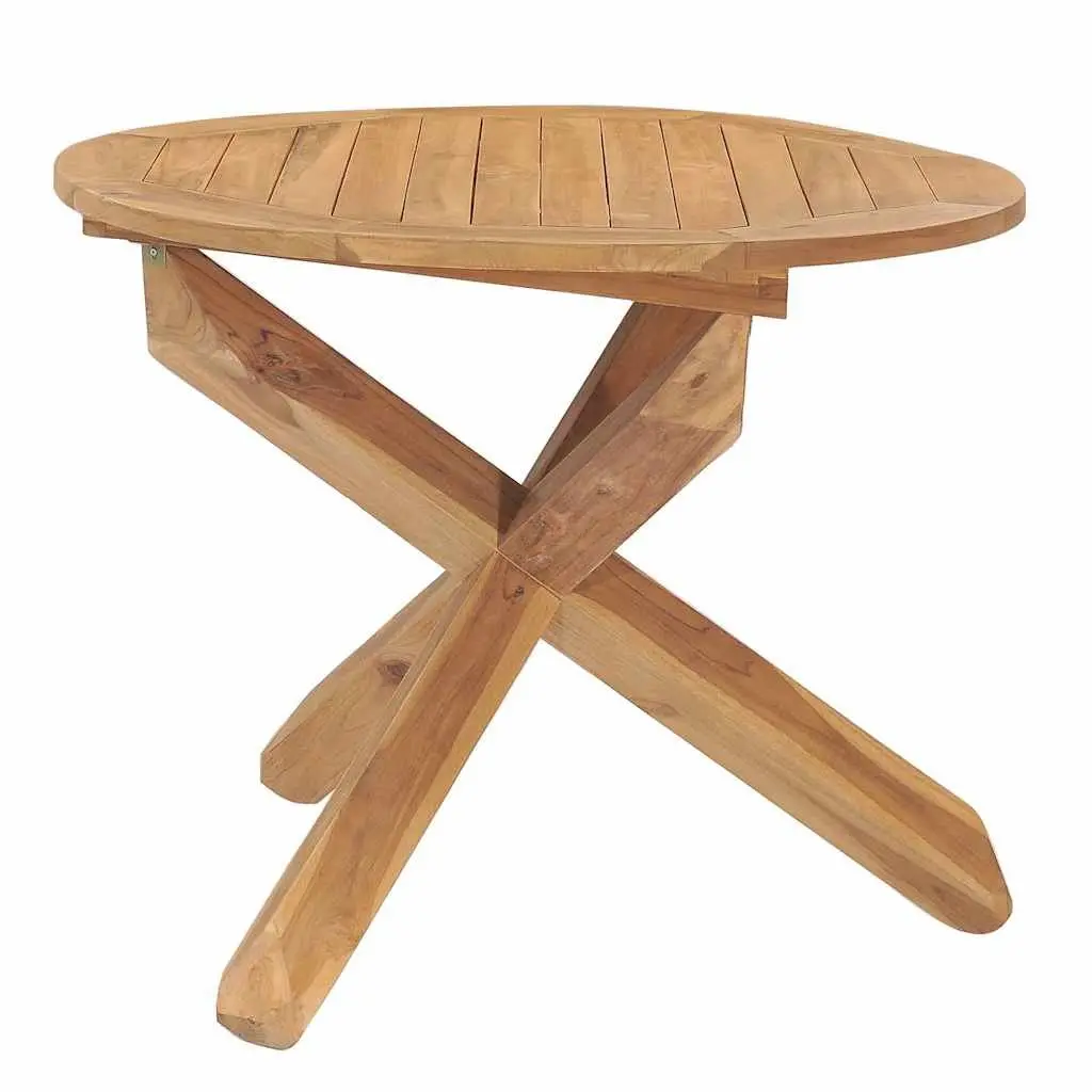 5 Piece Outdoor Dining Set Made of Solid Teak Wood
