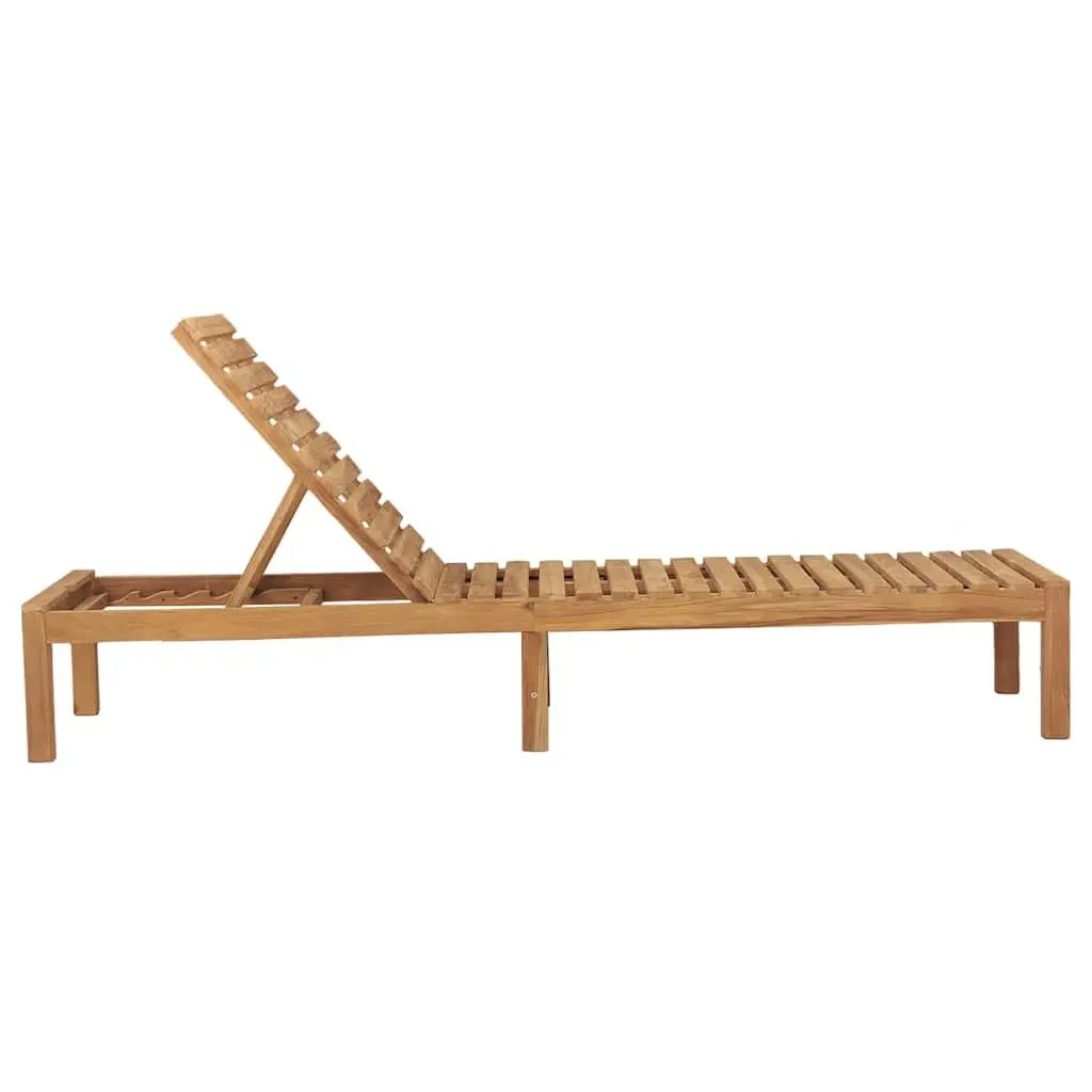 Adjustable Backrest Sun Lounger Set in Solid Teak