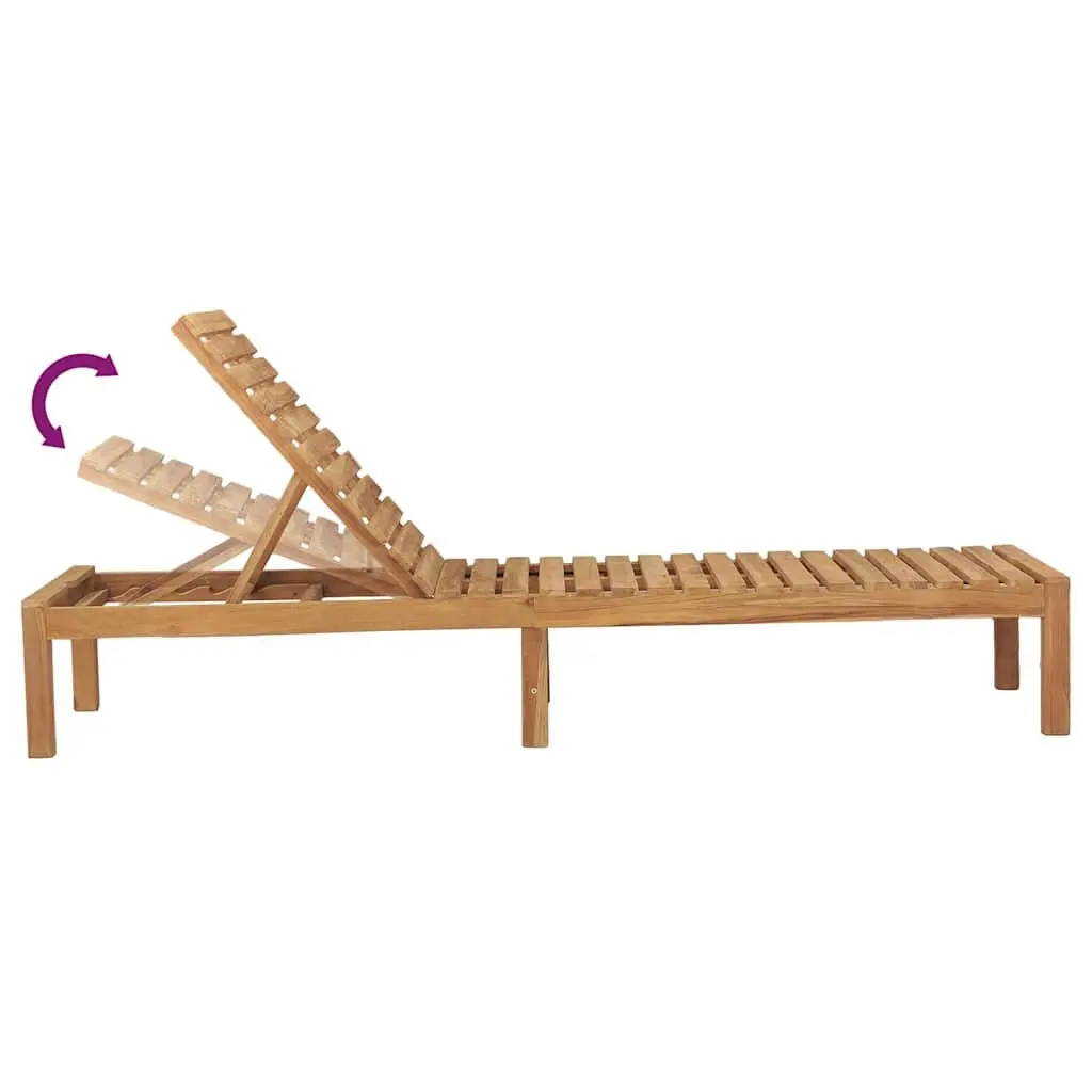 Adjustable Backrest Sun Lounger Set in Solid Teak