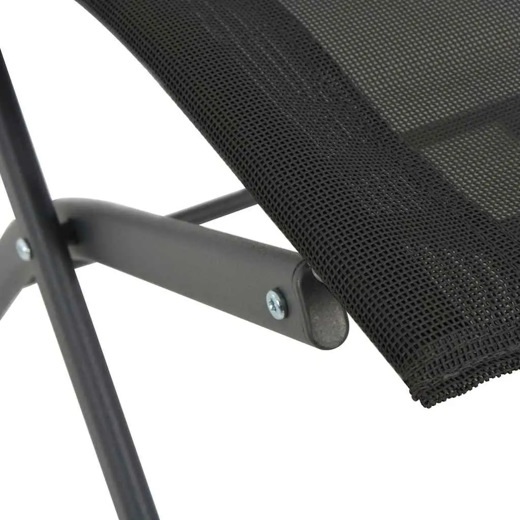 9 Piece Outdoor Dining Set Steel Frame Textilene Anthracite Garden Furniture Patio Table