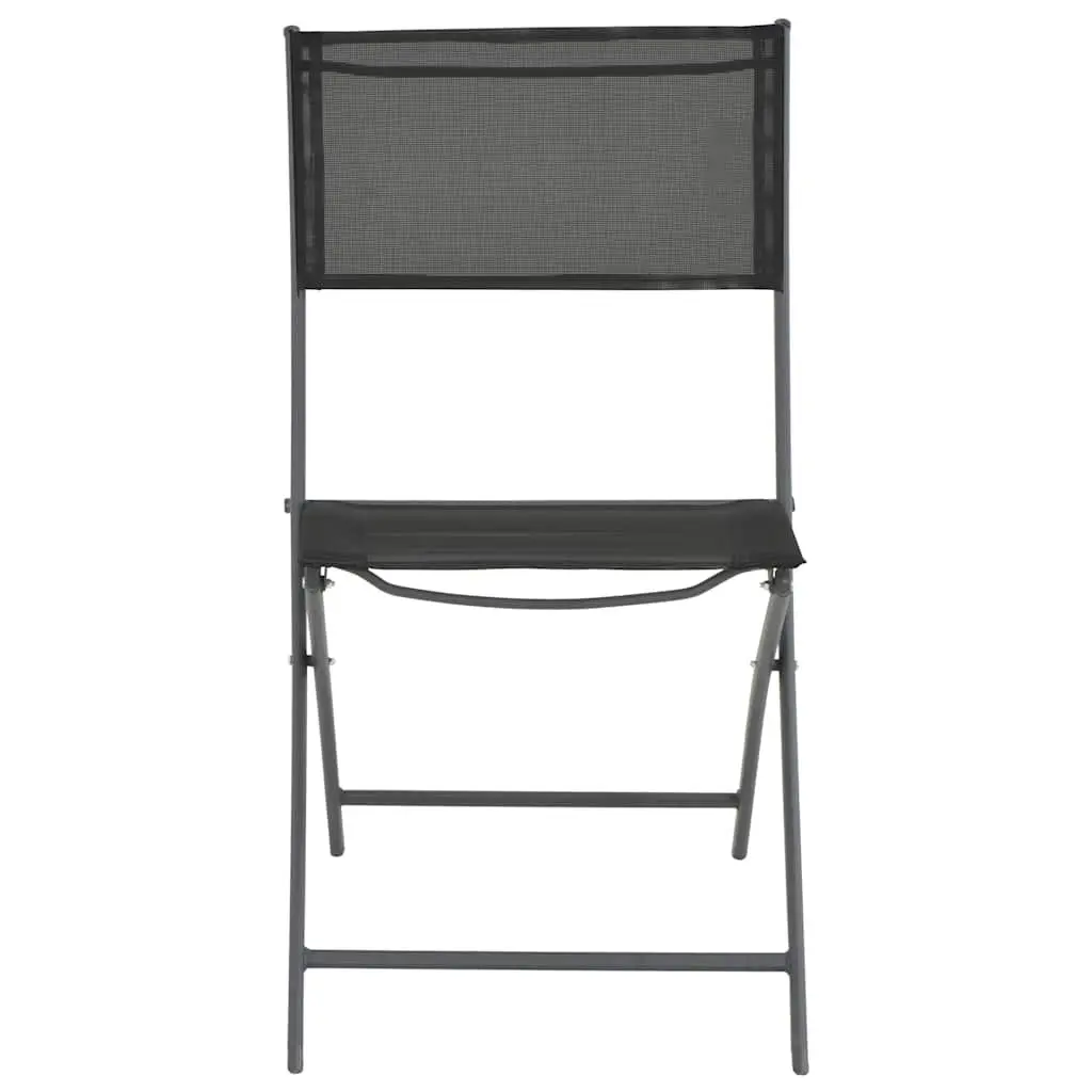 9 Piece Outdoor Dining Set Steel Frame Textilene Anthracite Garden Furniture Patio Table