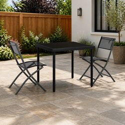 Stylish 3 Piece Dining Set with Durable Steel Frame