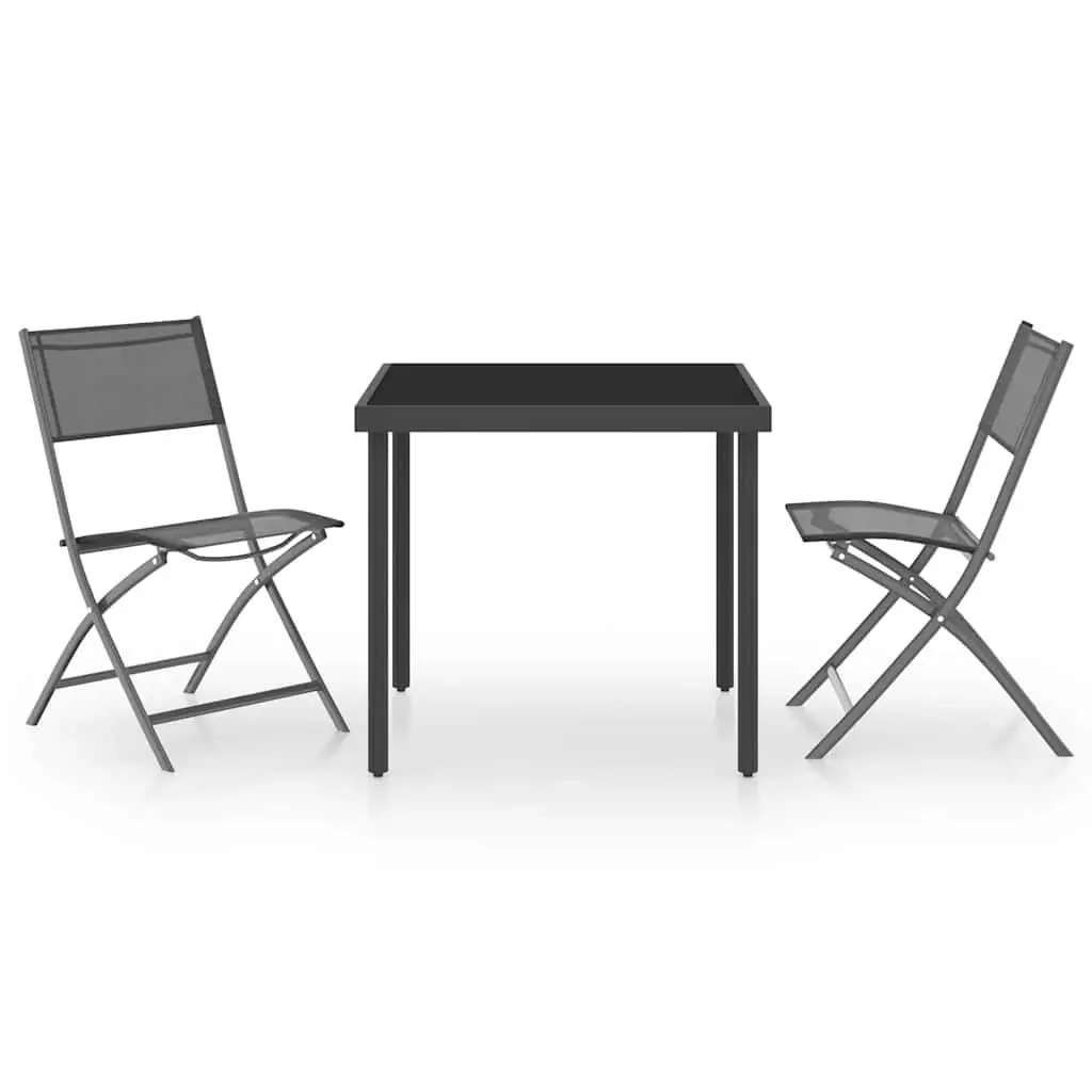 3 Piece Dining Set with Durable Steel Frame