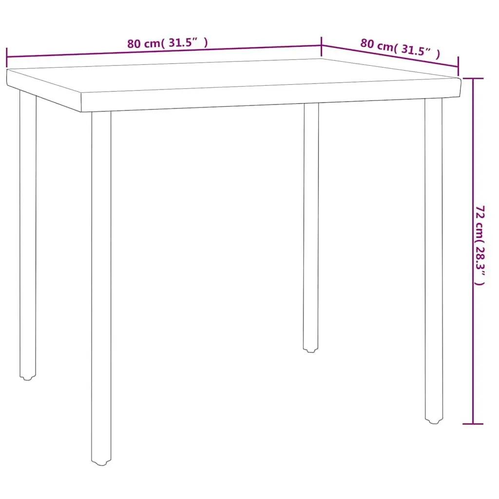 3 Piece Dining Set with Durable Steel Frame