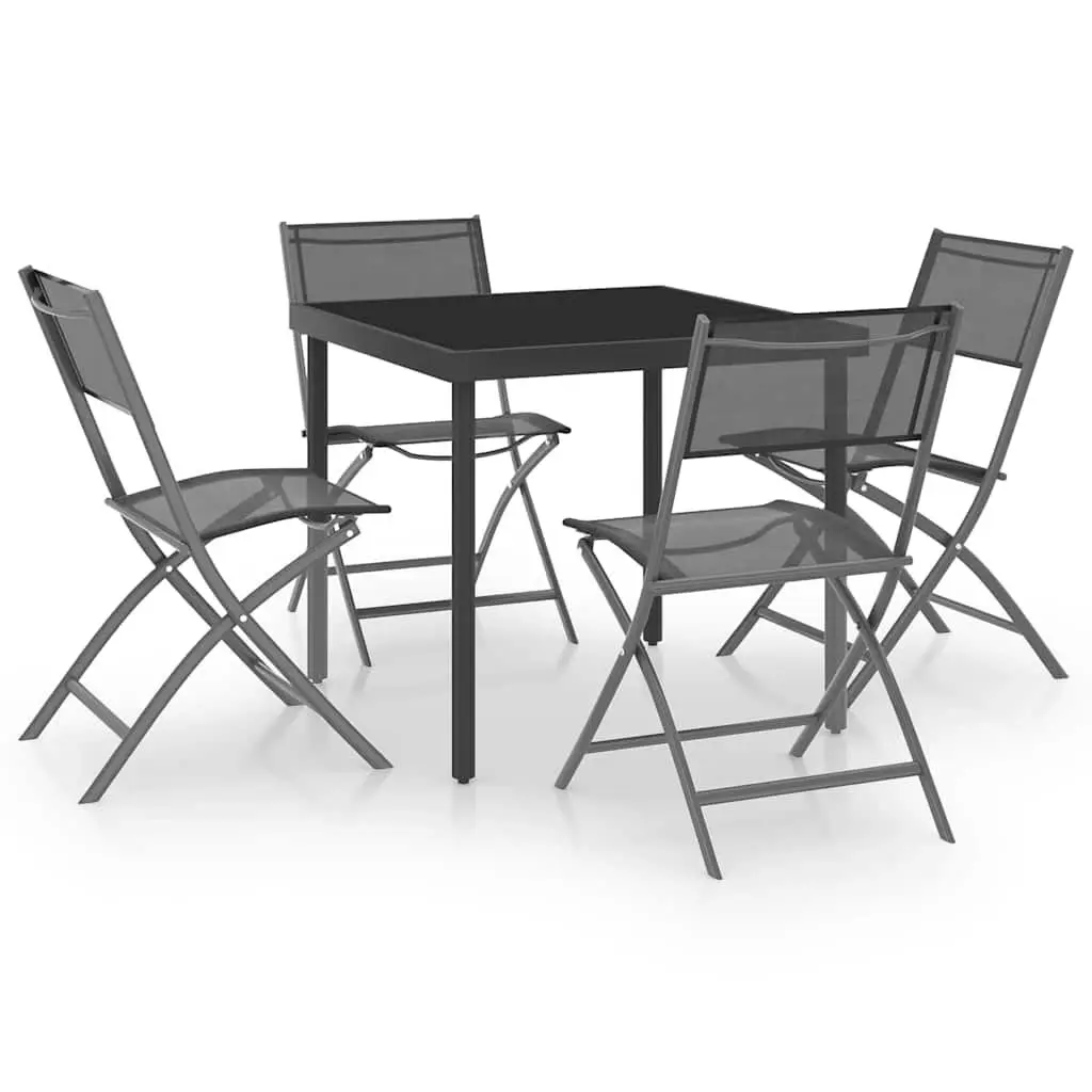 5-Piece Outdoor Dining Set with Folding Chairs