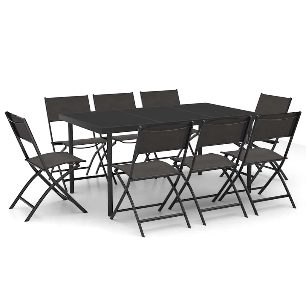 9-Piece Outdoor Dining Set with Steel Frame