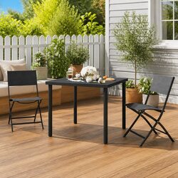 Elegant 3 Piece Outdoor Dining Set with Durable Steel Frame