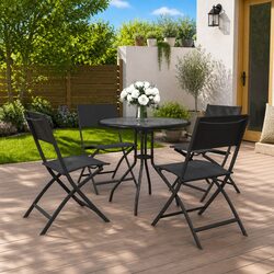 Stylish 5 Piece Outdoor Dining Set with Durable Steel Frame