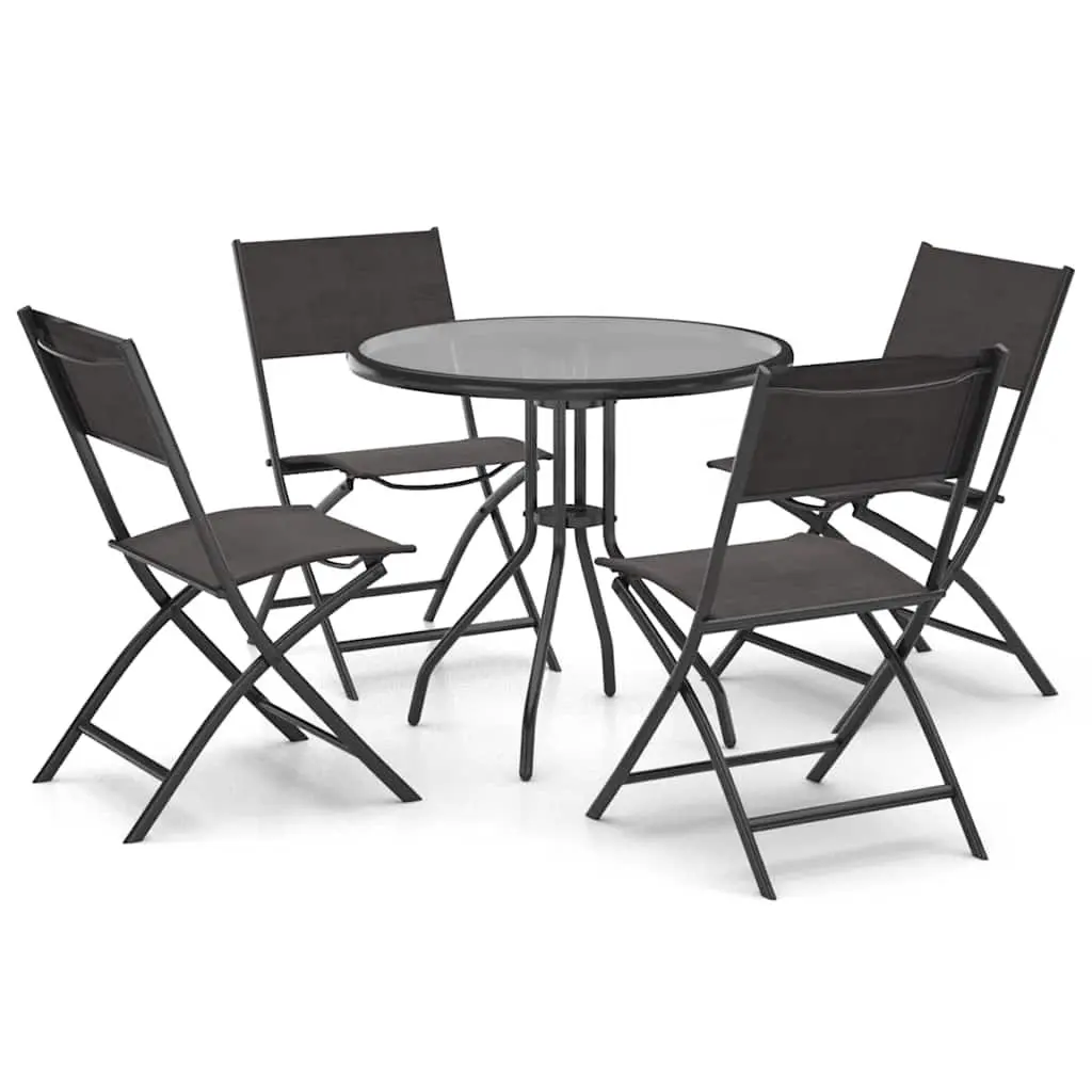 5 Piece Outdoor Dining Set with Durable Steel Frame