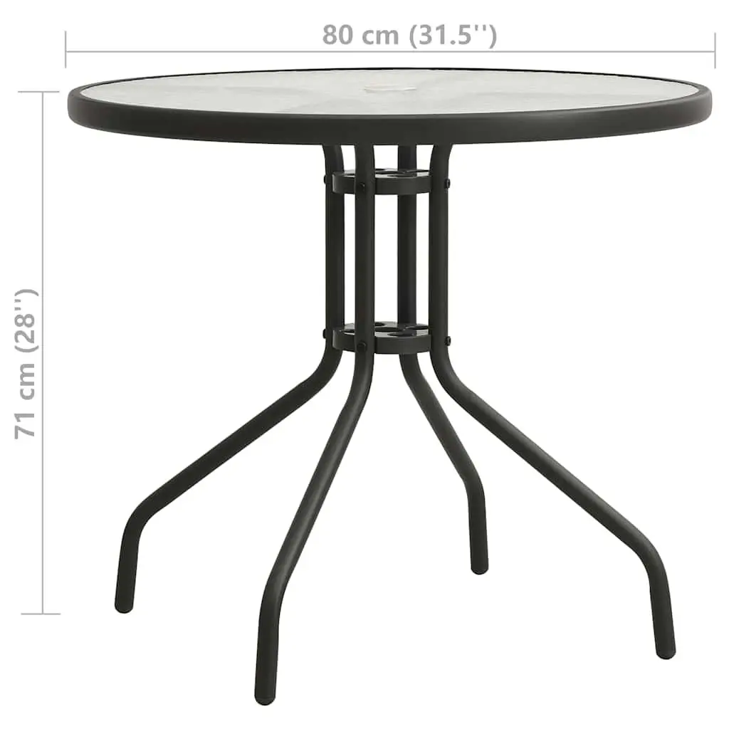 5 Piece Outdoor Dining Set with Durable Steel Frame
