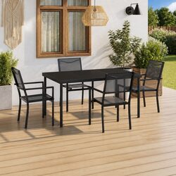 Elegant Anthracite 5 Piece Outdoor Dining Set