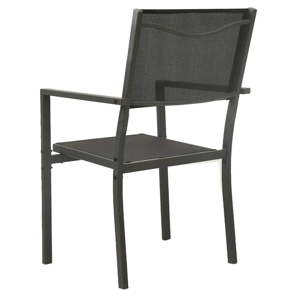 Outdoor Dining Set Steel Frame 5 Piece Black