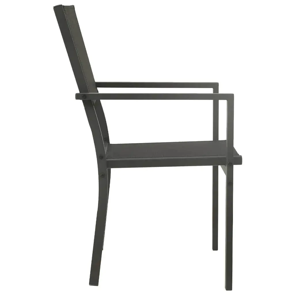 Outdoor Dining Set Steel Frame 5 Piece Black