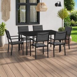 Durable 7-Piece Anthracite Outdoor Dining Set
